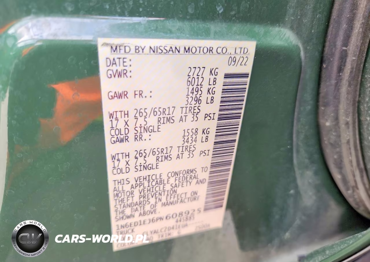 2023 Nissan Frontier Sv VIN:1N6ED1EJ6PN608925 - 12