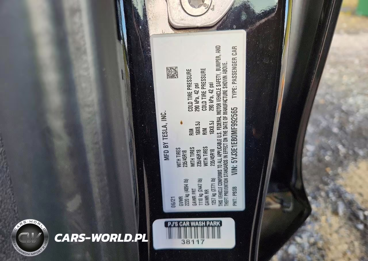 2021 Tesla Model 3 VIN:5YJ3E1EB0MF992565 - 14