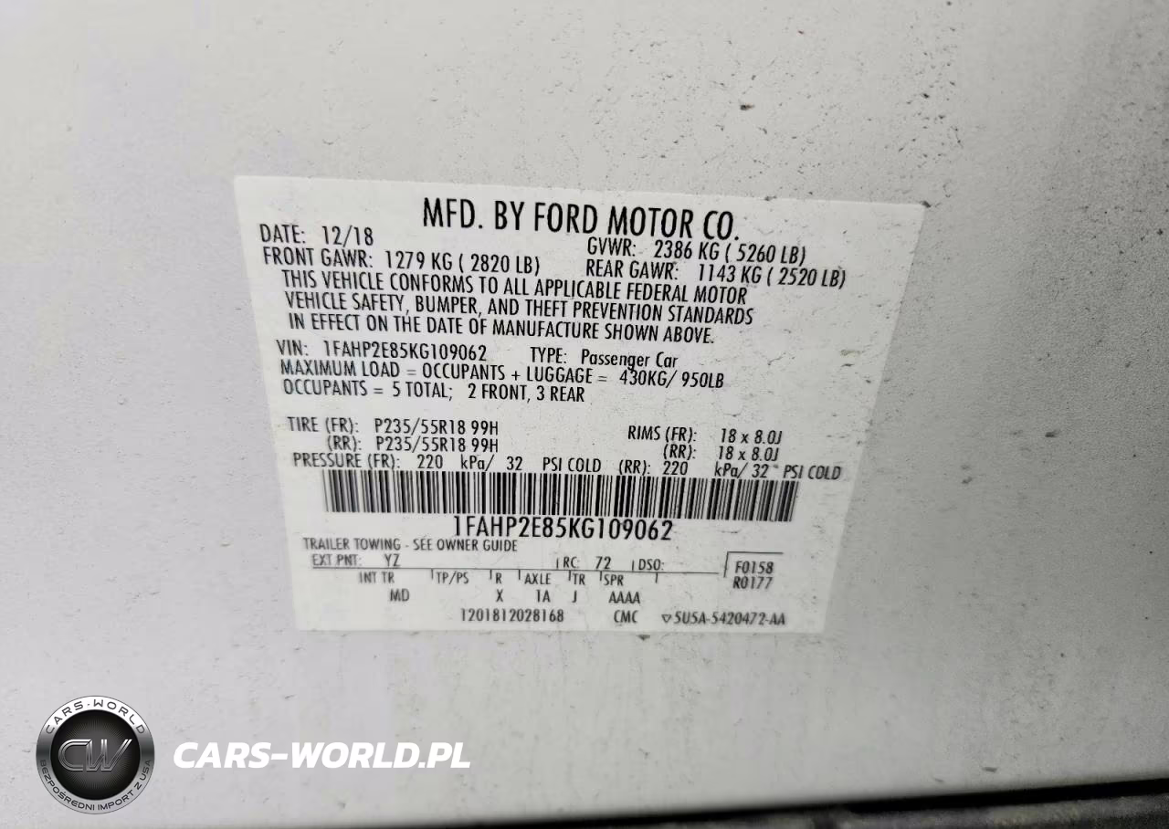 2019 Ford Taurus Sel VIN:1FAHP2E85KG109062 - 13