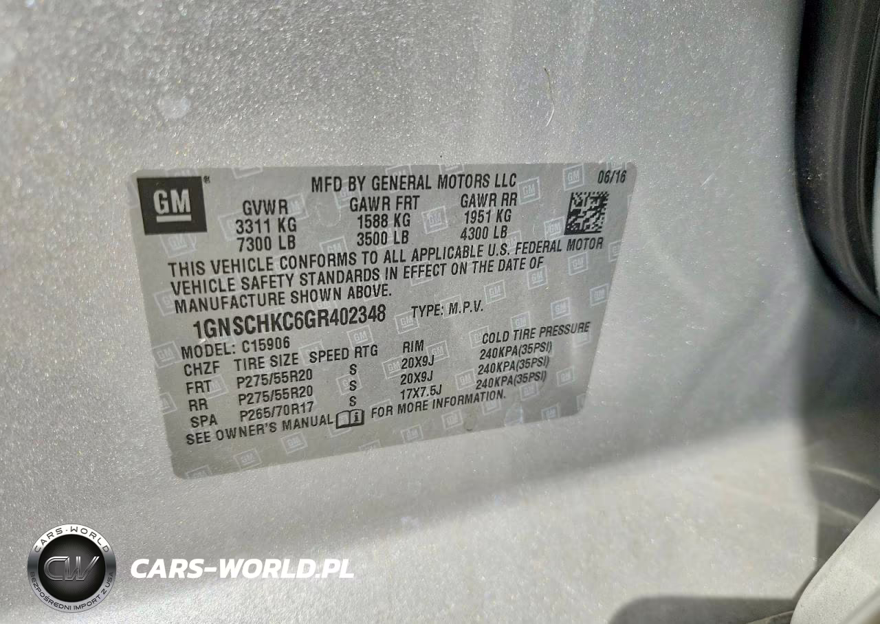 2016 Chevrolet Suburban C1500 Lt VIN:1GNSCHKC6GR402348 - 13