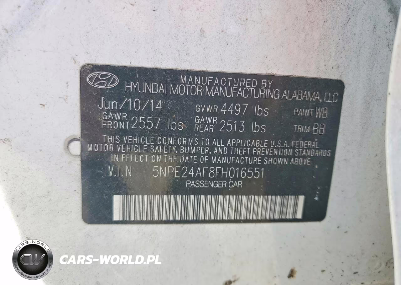 2015 Hyundai Sonata Se VIN:5NPE24AF8FH016551 - 12