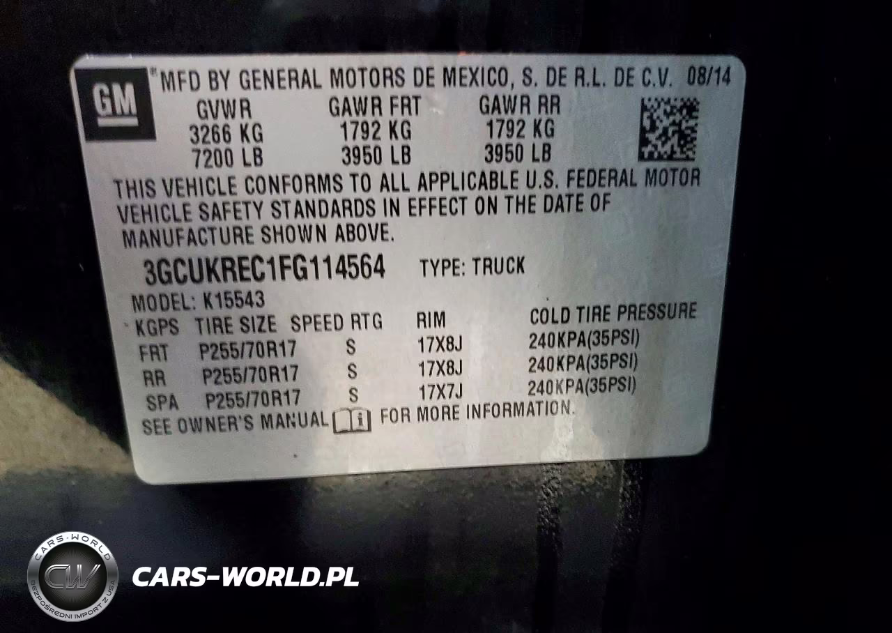 2015 Chevrolet Silverado K1500 Lt VIN:3GCUKREC1FG114564 - 12