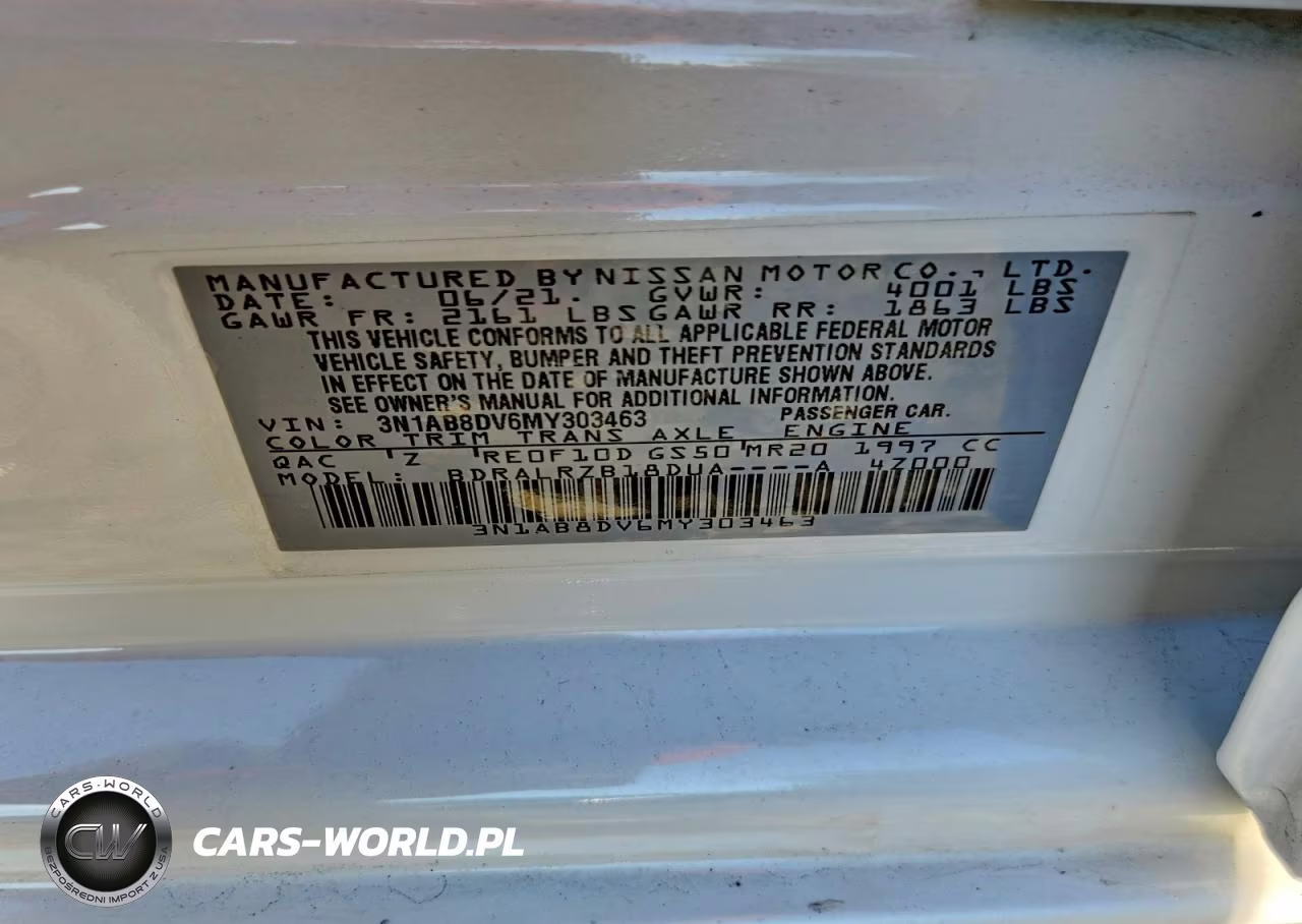 2021 Nissan Sentra Sr VIN:3N1AB8DV6MY303463 - 12