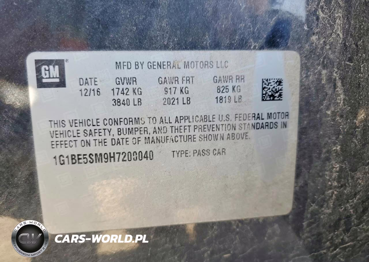 2017 Chevrolet Cruze Lt VIN:1G1BE5SM9H7200040 - 12