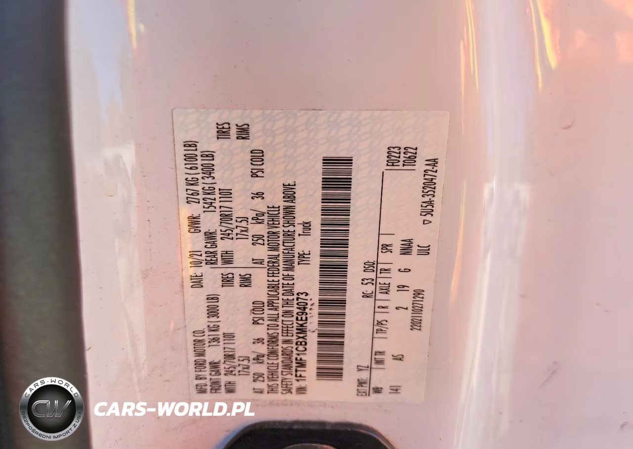 2021 Ford F150 VIN:1FTMF1CBXMKE94073 - 12