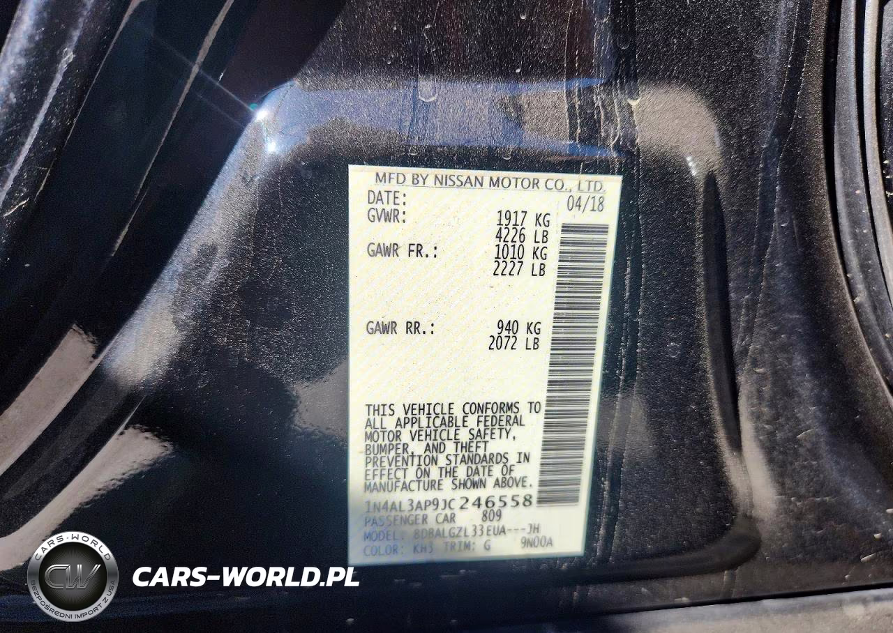 2018 Nissan Altima 2.5 S VIN:1N4AL3AP9JC246558 - 12