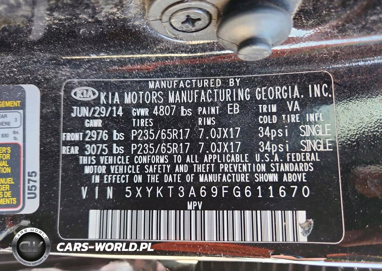 2015 Kia Sorento Lx VIN:5XYKT3A69FG611670 - 13