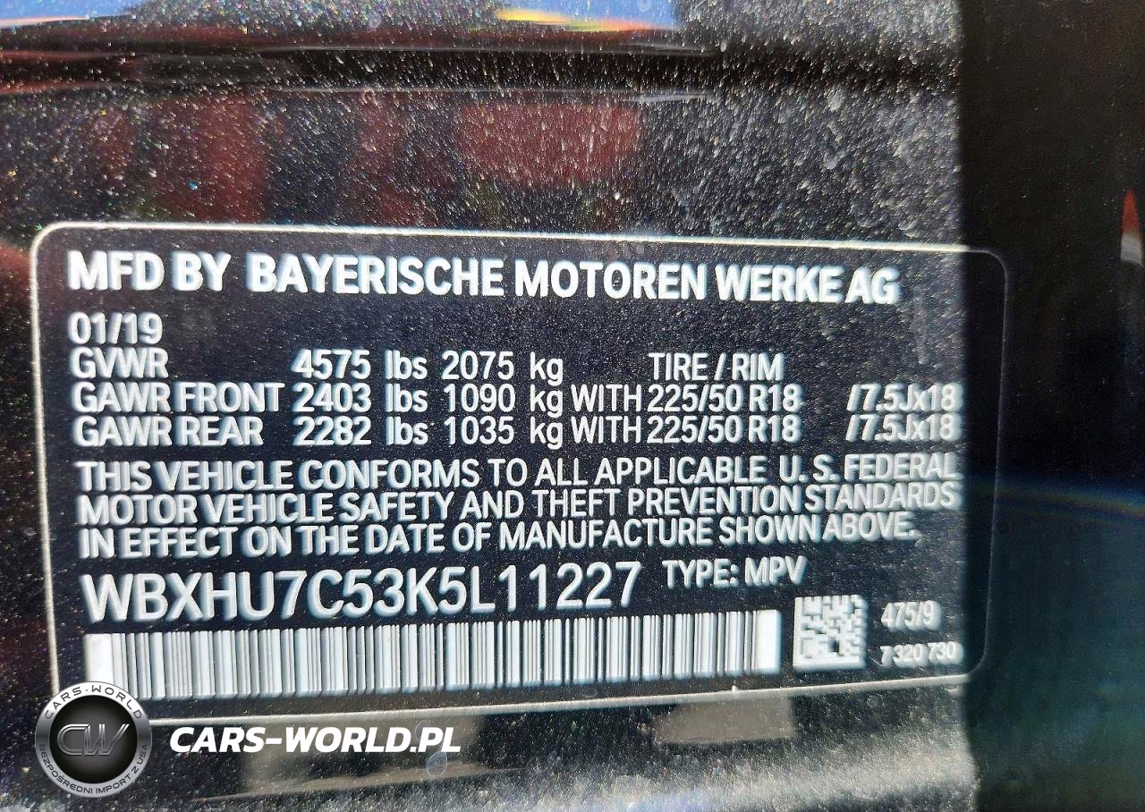 2019 BMW X1 Sdrive28I VIN:WBXHU7C53K5L11227 - 13