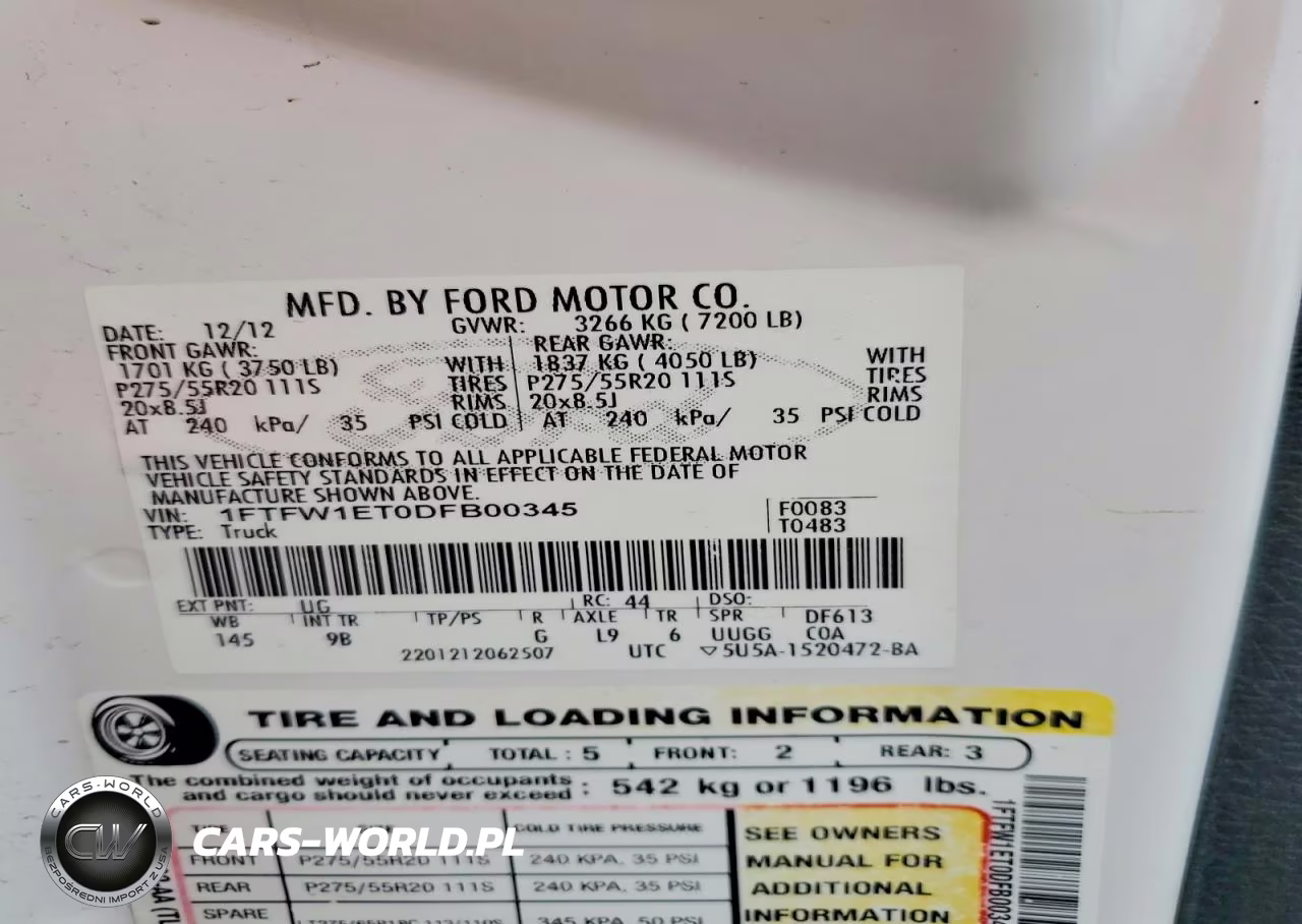 2013 Ford F150 Supercrew VIN:1FTFW1ET0DFB00345 - 12