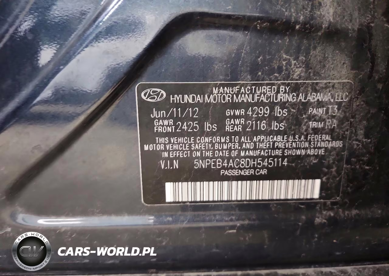 2013 Hyundai Sonata Gls VIN:5NPEB4AC8DH545114 - 12