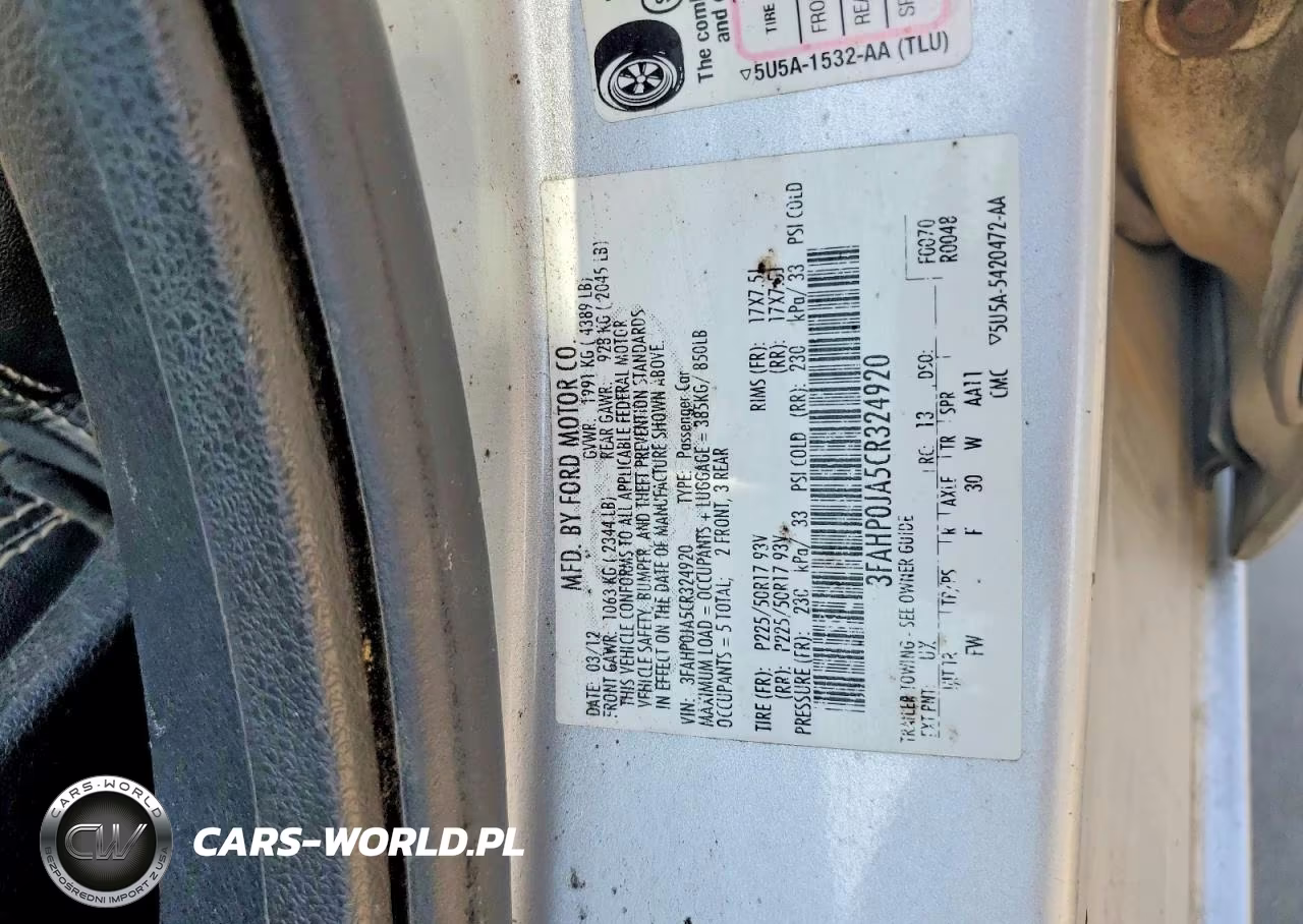 2012 Ford Fusion Sel VIN:3FAHP0JA5CR324920 - 12