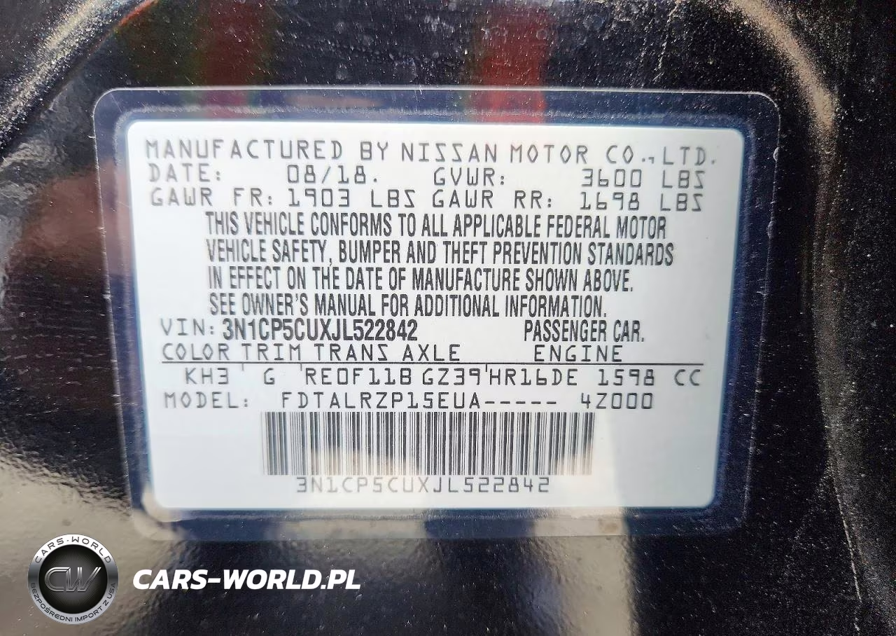 2018 Nissan Kicks S VIN:3N1CP5CUXJL522842 - 14