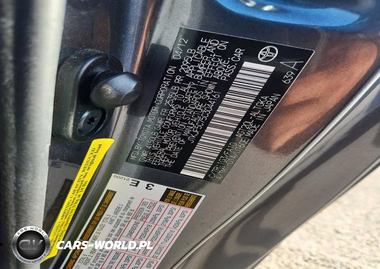 2012 Scion Tc Base VIN:JTKJF5C75C3044161 - 12