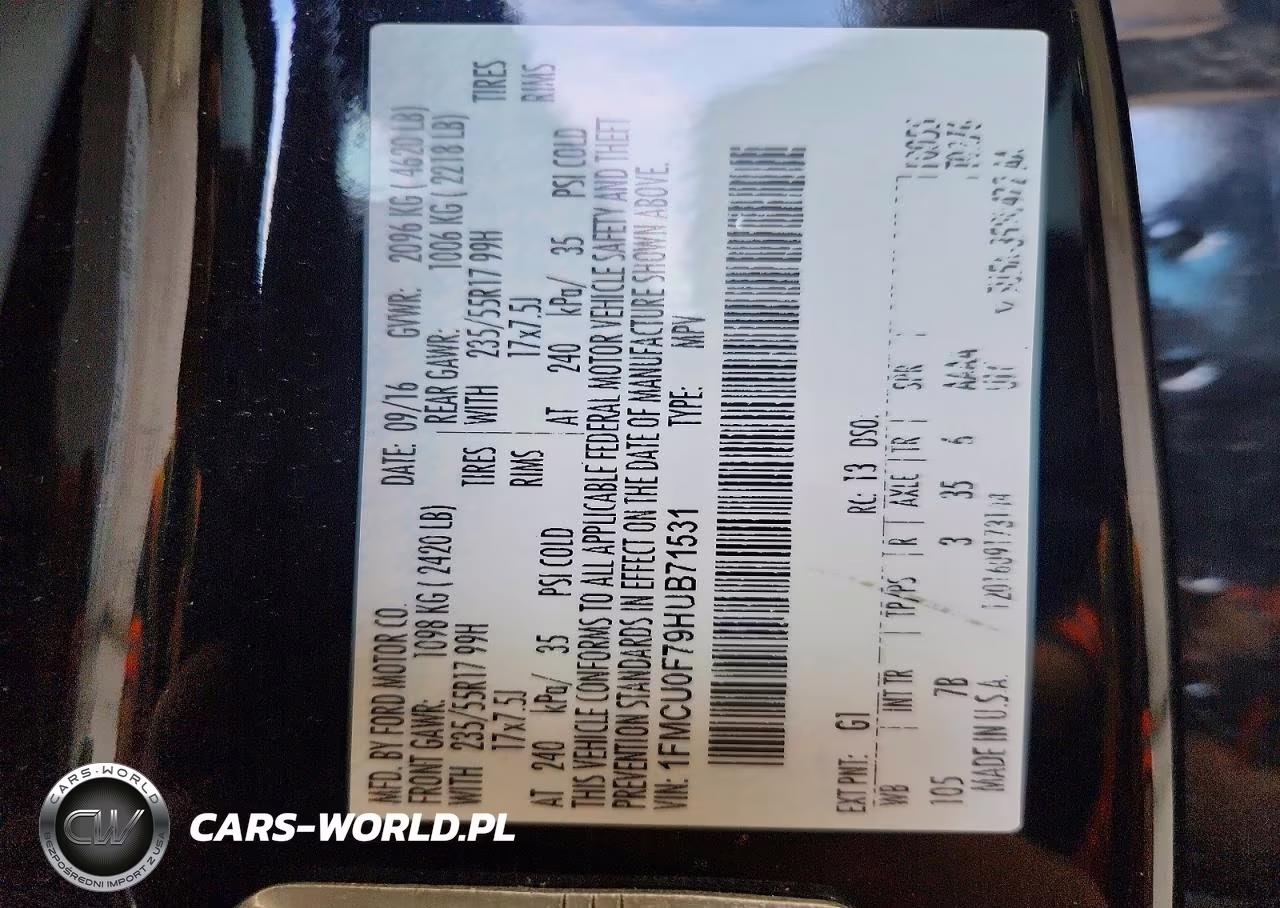 2017 Ford Escape S VIN:1FMCU0F79HUB71531 - 13