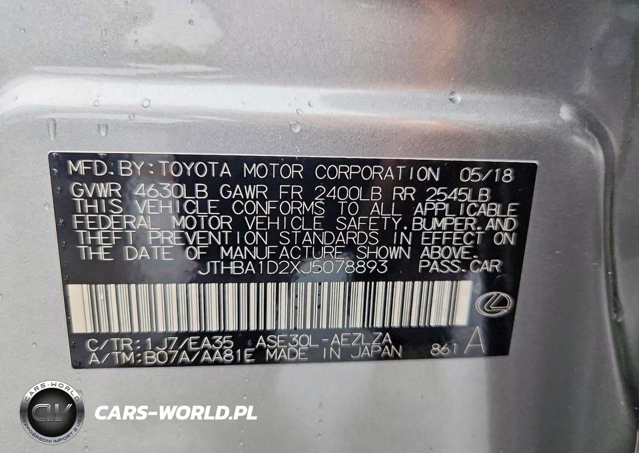 2018 Lexus Is 300 VIN:JTHBA1D2XJ5078893 - 13