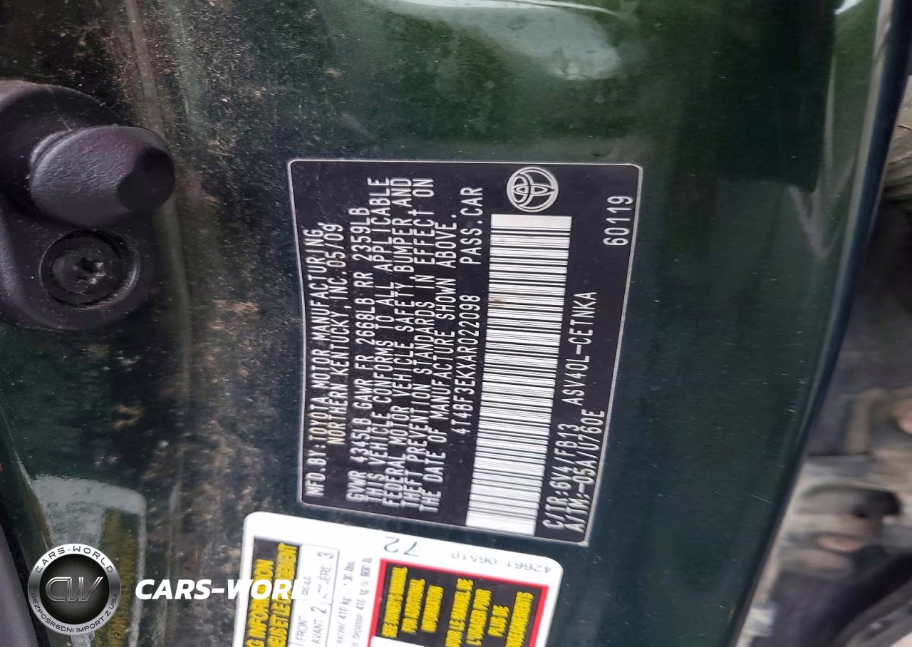 2010 Toyota Camry Le VIN:4T4BF3EKXAR022098 - 12