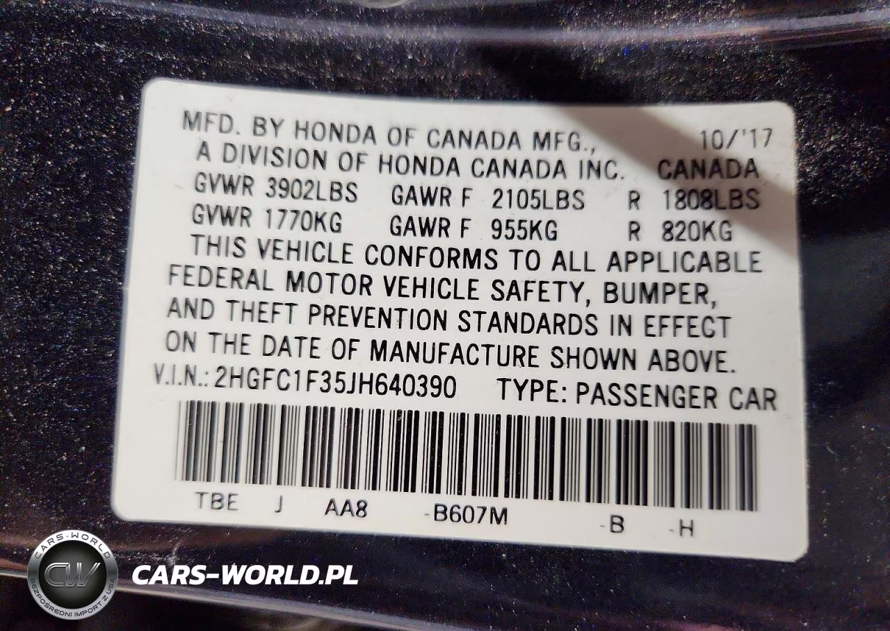 2018 Honda Civic Ex VIN:2HGFC1F35JH640390 - 12