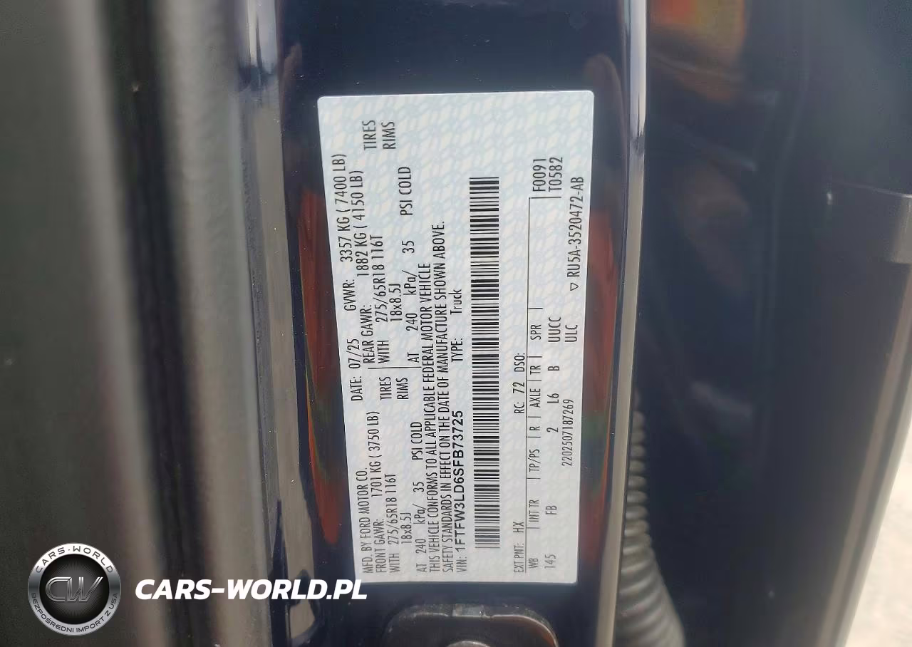 2025 Ford F150 Xlt VIN:1FTFW3LD6SFB73725 - 12