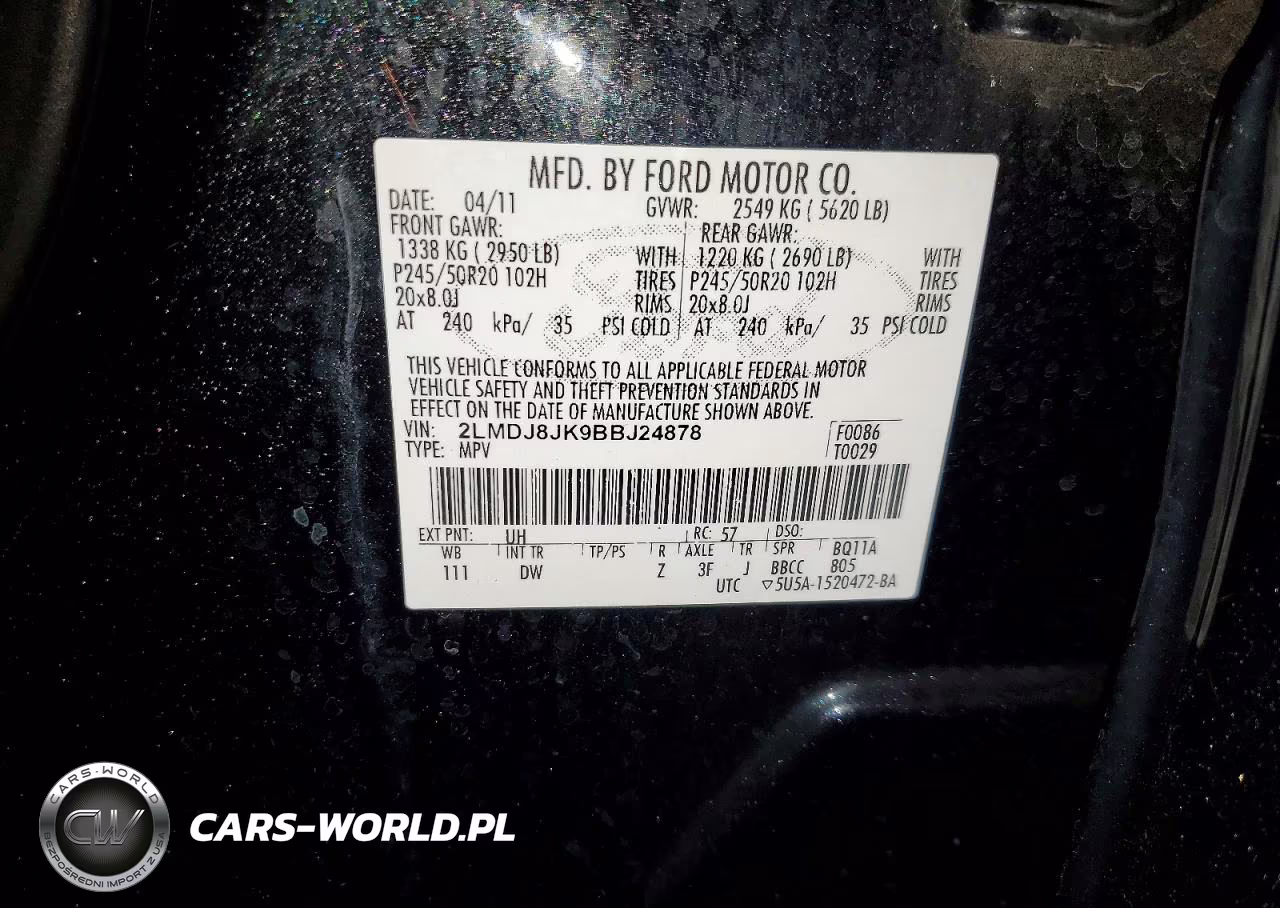 2011 Lincoln Mkx VIN:2LMDJ8JK9BBJ24878 - 13