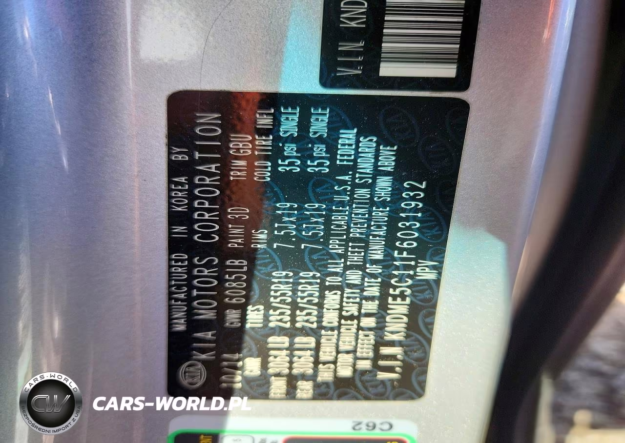 2015 Kia Sedona Sxl VIN:KNDME5C11F6031932 - 13