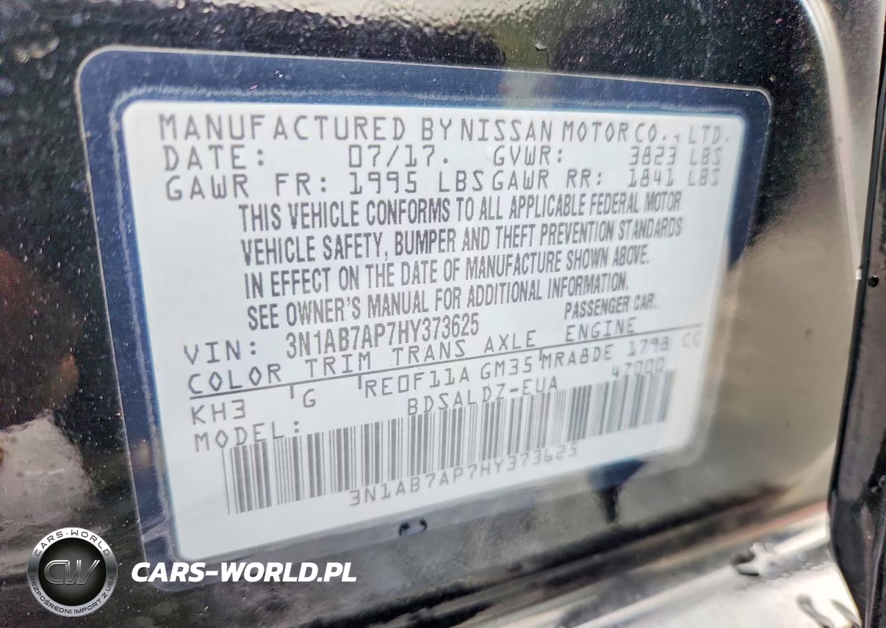 2017 Nissan Sentra Sv VIN:3N1AB7AP7HY373625 - 12
