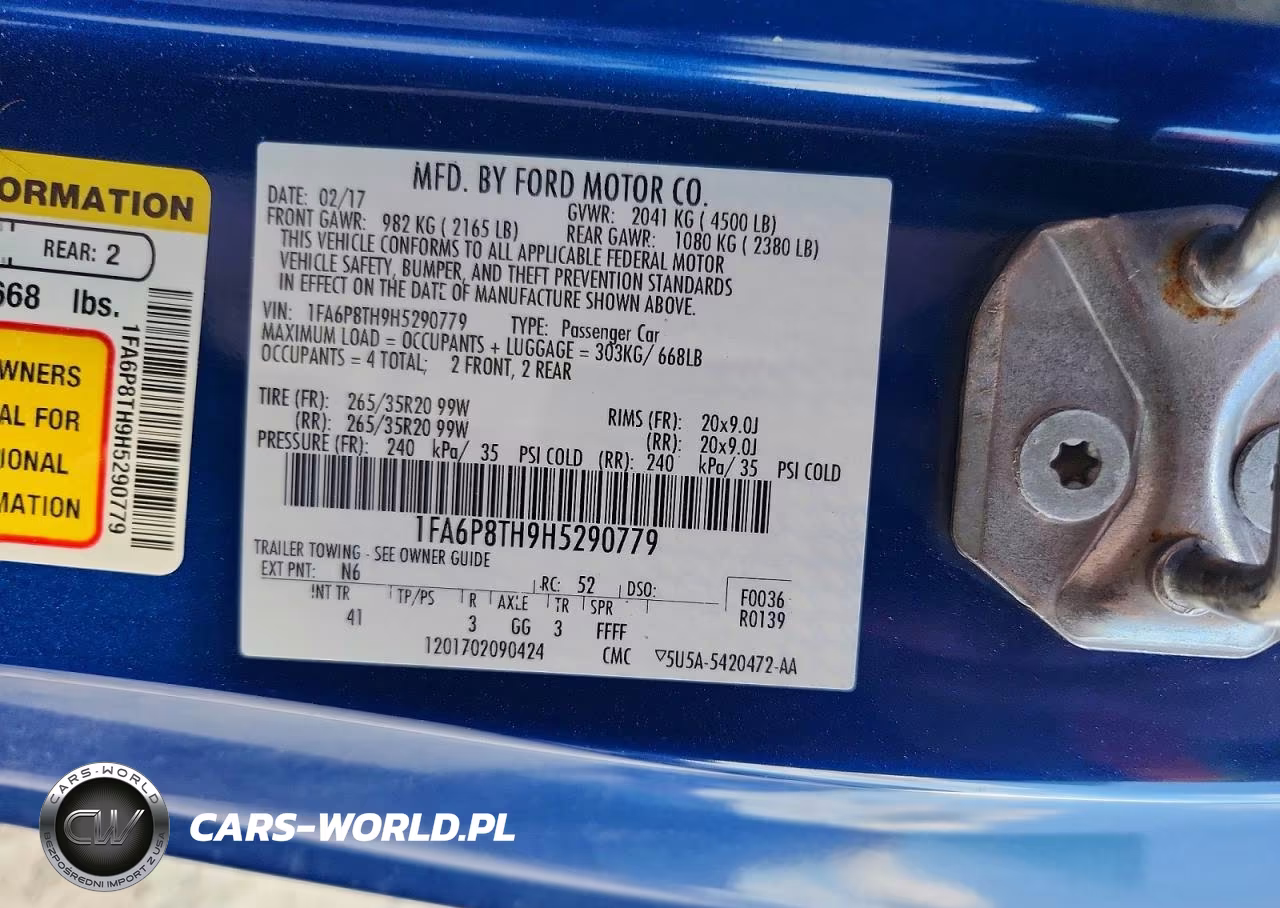 2017 Ford Mustang VIN:1FA6P8TH9H5290779 - 12