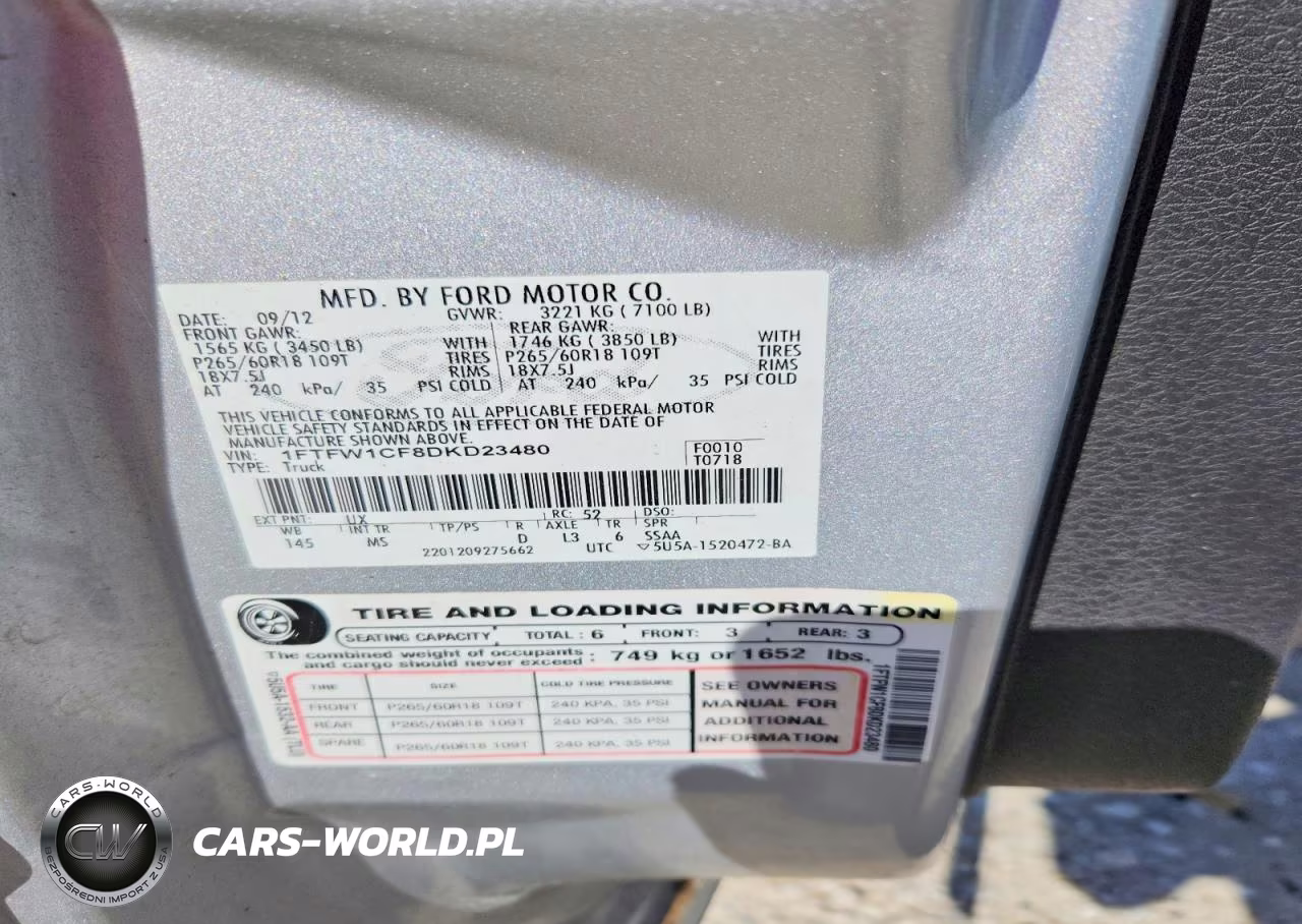 2013 Ford F150 Supercrew VIN:1FTFW1CF8DKD23480 - 12