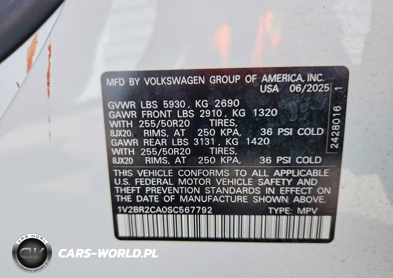 2025 Volkswagen Atlas Sel VIN:1V2BR2CA0SC567792 - 14