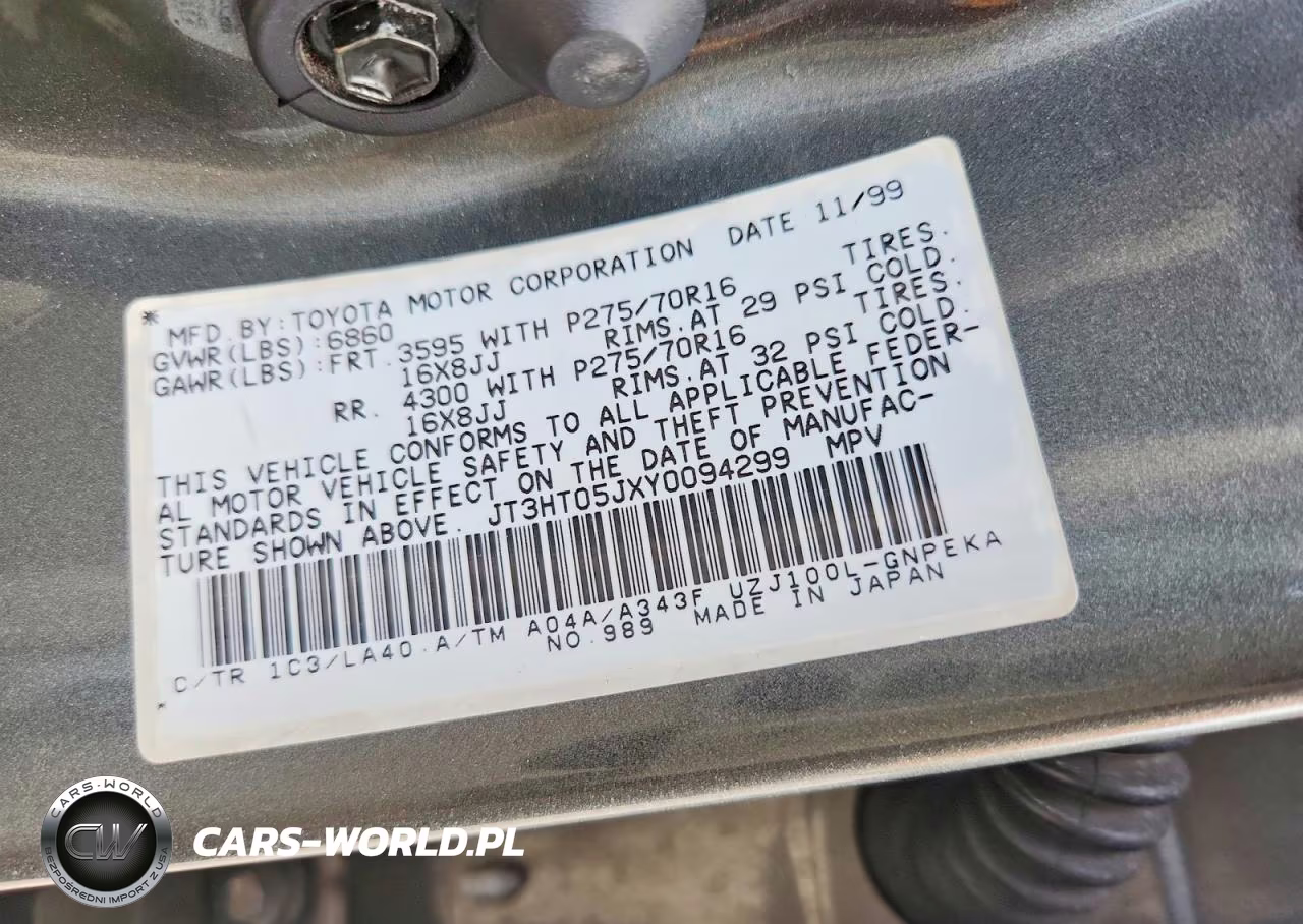 2000 Toyota Land Cruiser Base VIN:JT3HT05JXY0094299 - 13