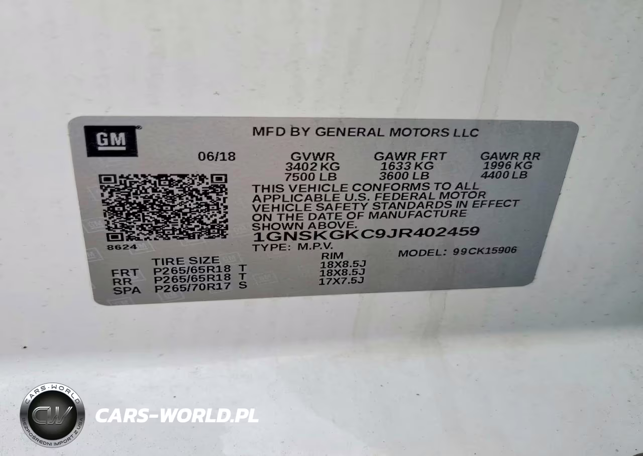 2018 Chevrolet Suburban K1500 Ls VIN:1GNSKGKC9JR402459 - 13