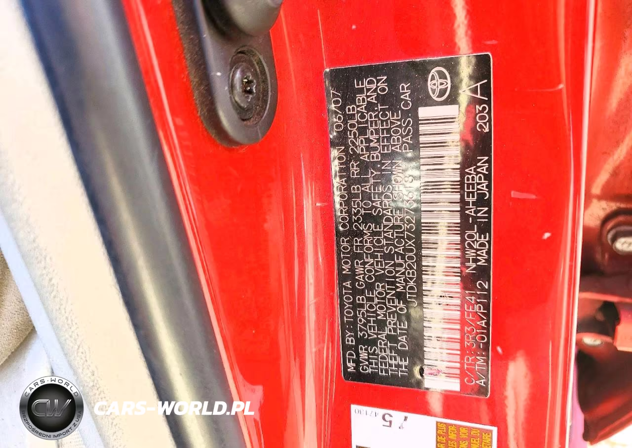 2007 Toyota Prius Base VIN:JTDKB20UX73273618 - 12