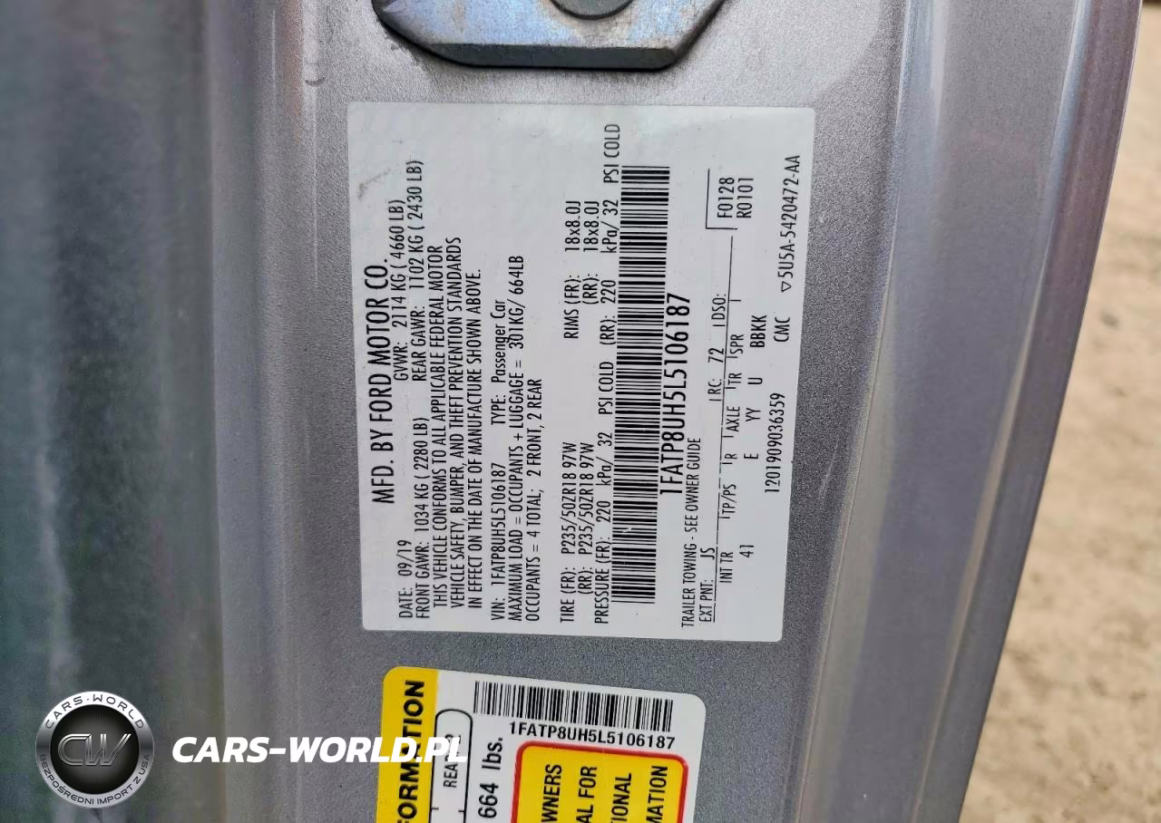 2020 Ford Mustang VIN:1FATP8UH5L5106187 - 12