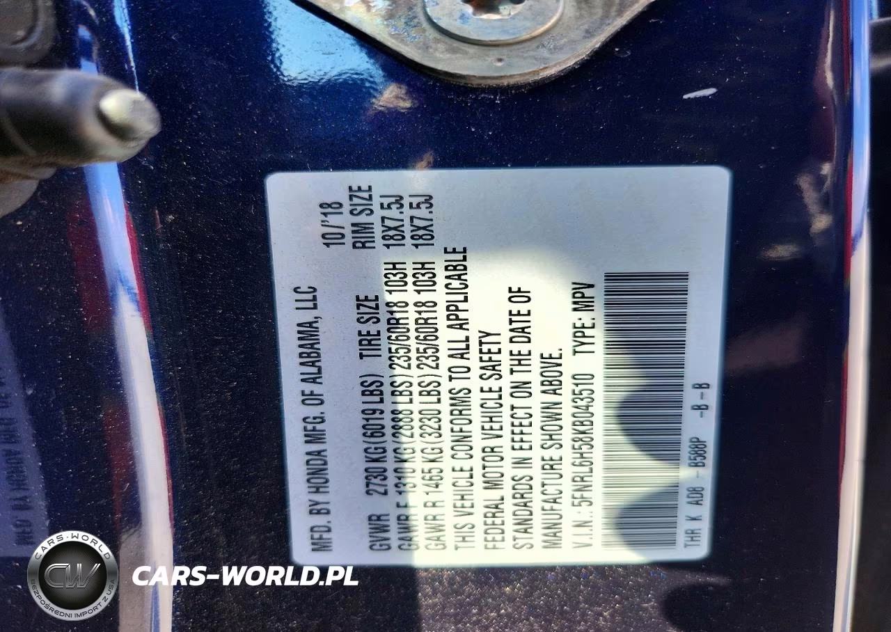 2019 Honda Odyssey Ex VIN:5FNRL6H58KB043510 - 13