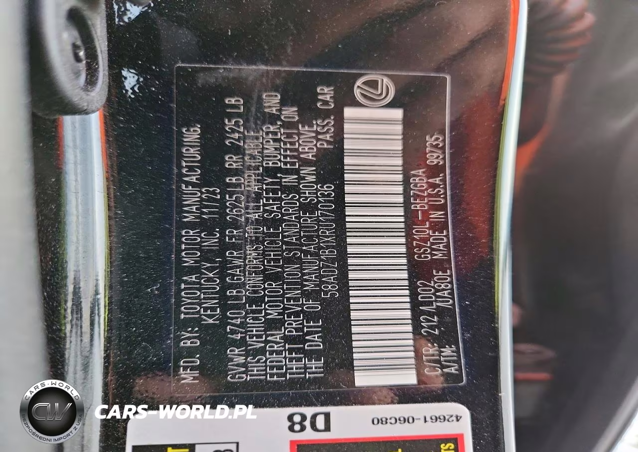 2024 Lexus Es 350 Base VIN:58ADZ1B1XRU170136 - 12
