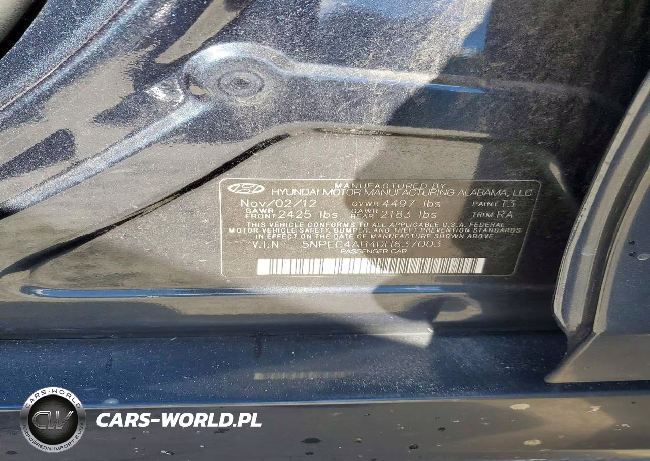 2013 Hyundai Sonata Limited 2.0T VIN:5NPEC4AB4DH637003 - 12