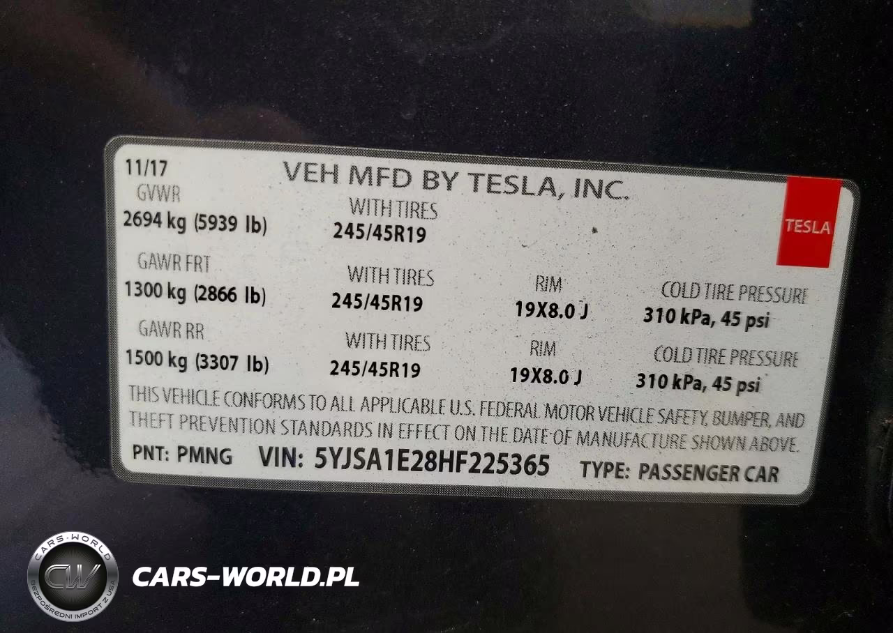 2017 Tesla Model S VIN:5YJSA1E28HF225365 - 12
