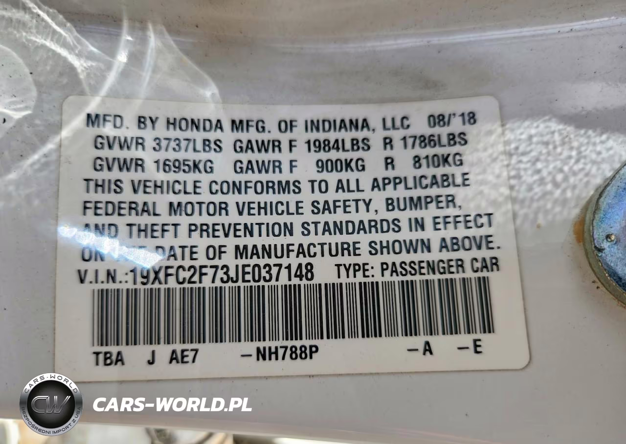 2018 Honda Civic Ex VIN:19XFC2F73JE037148 - 12