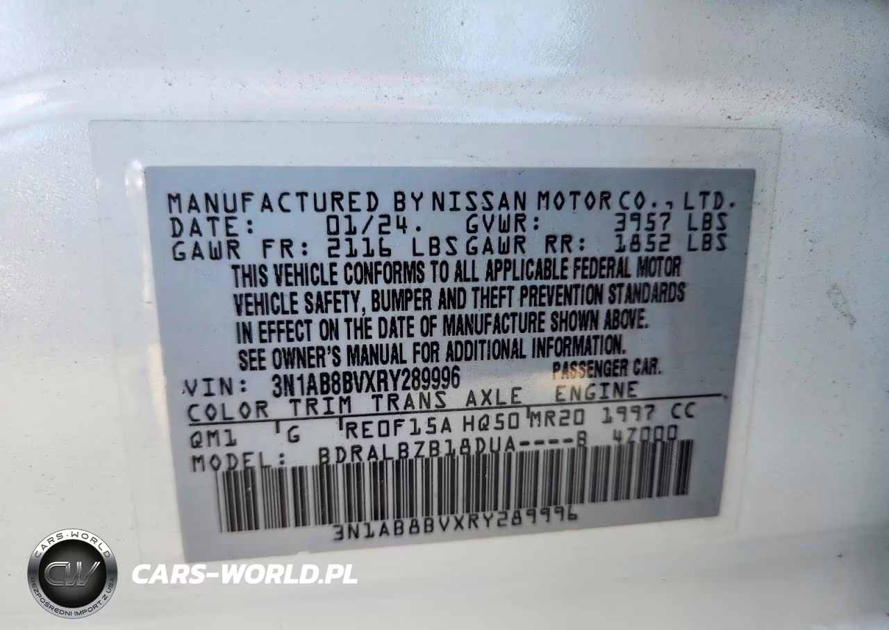 2024 Nissan Sentra S VIN:3N1AB8BVXRY289996 - 13