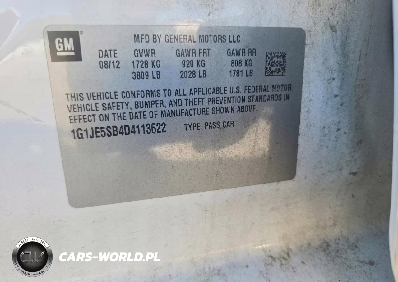 2013 Chevrolet Sonic Ltz VIN:1G1JE5SB4D4113622 - 12