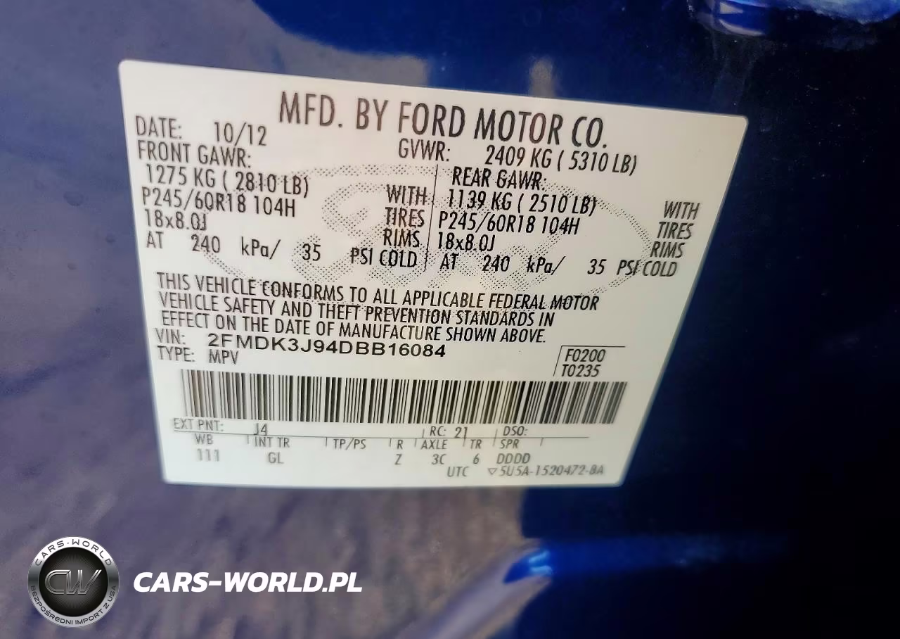 2013 Ford Edge Sel VIN:2FMDK3J94DBB16084 - 12