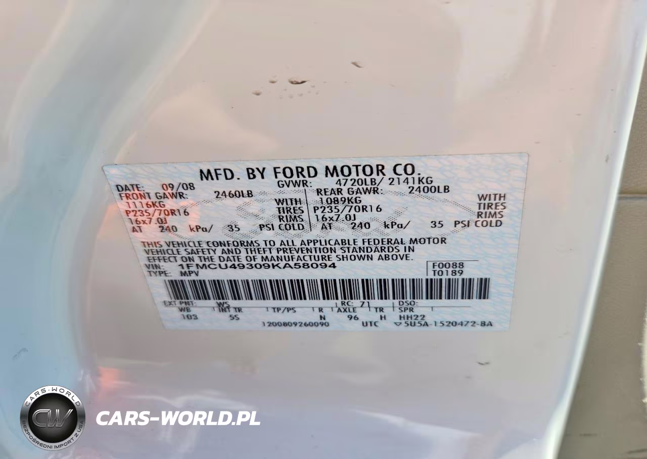 2009 Ford Escape Hybrid VIN:1FMCU49309KA58094 - 13