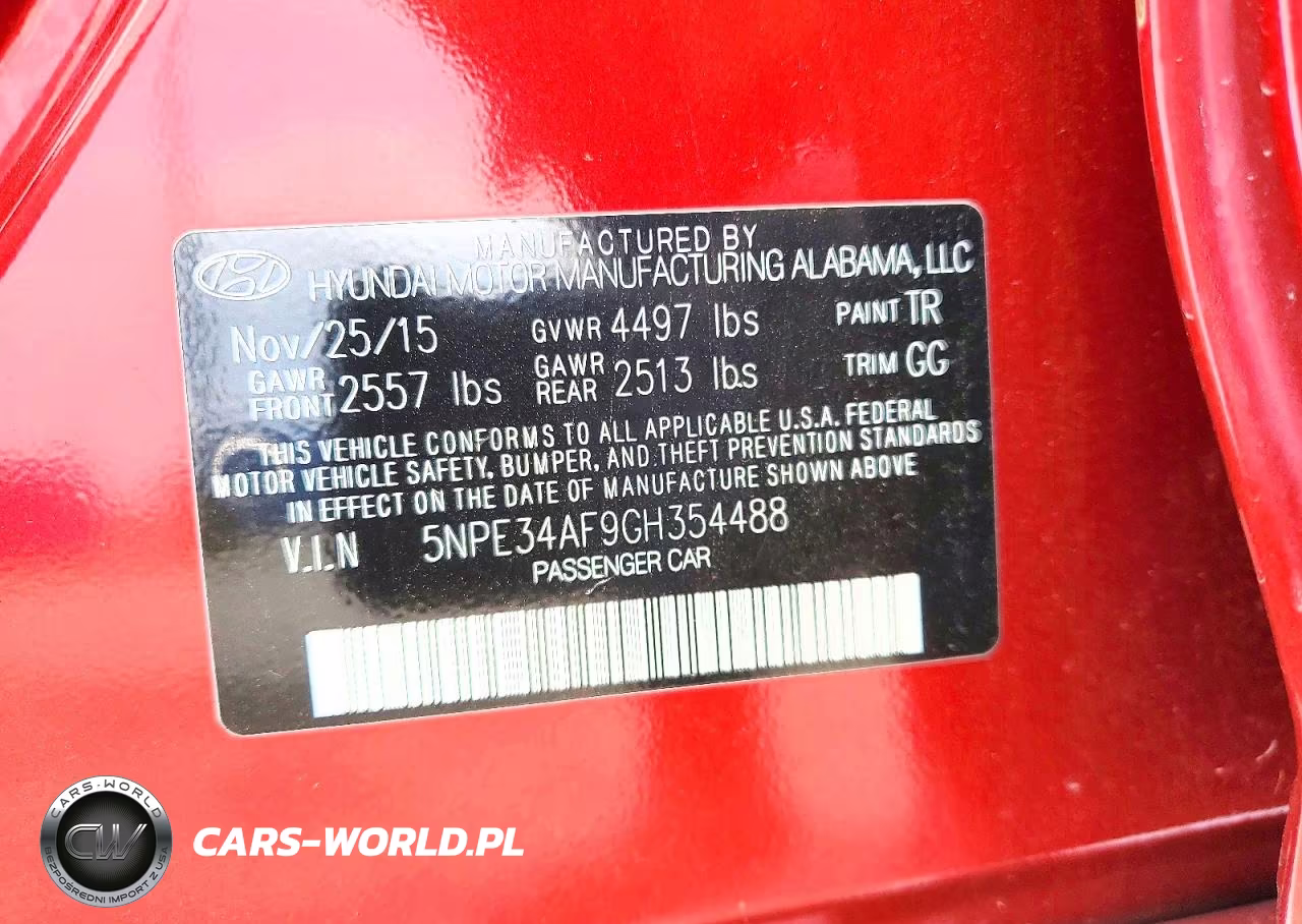 2016 Hyundai Sonata Sport VIN:5NPE34AF9GH354488 - 12