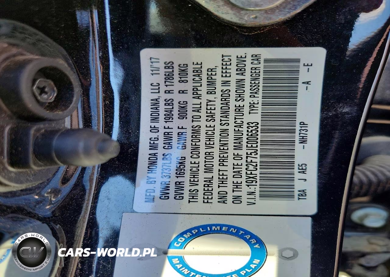 2018 Honda Civic Ex VIN:19XFC2F75JE006533 - 12