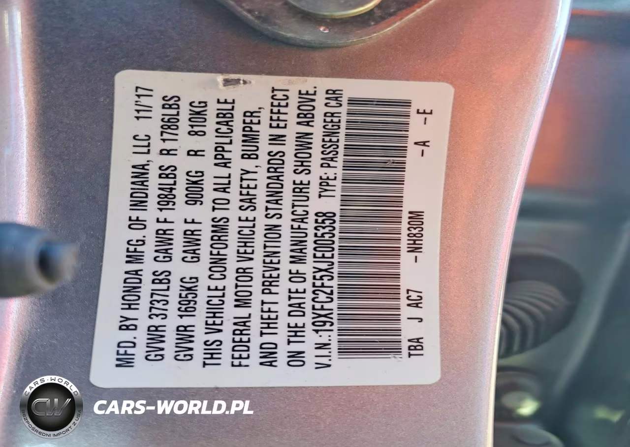 2018 Honda Civic Lx VIN:19XFC2F5XJE005358 - 12