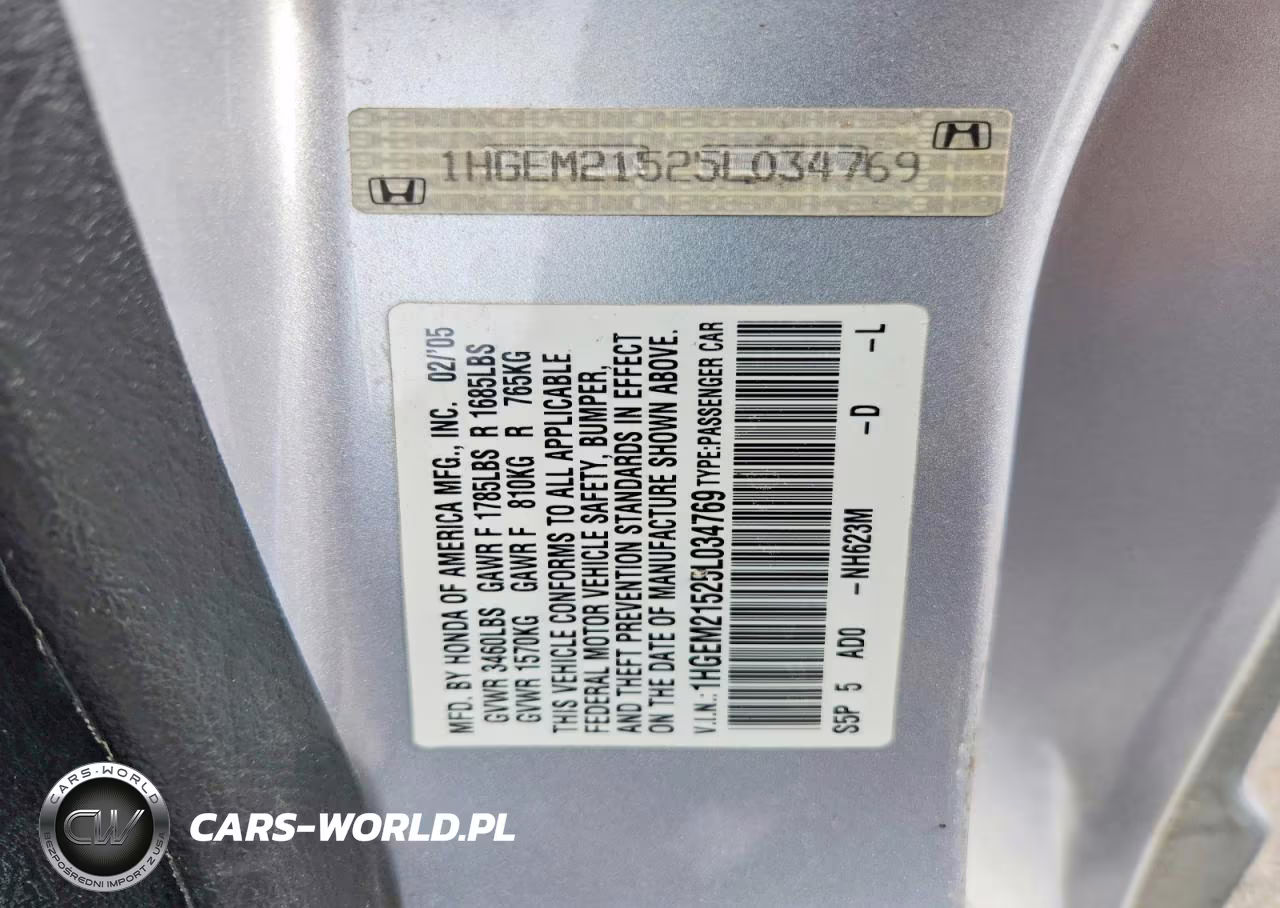 2005 Honda Civic Lx VIN:1HGEM21525L034769 - 13