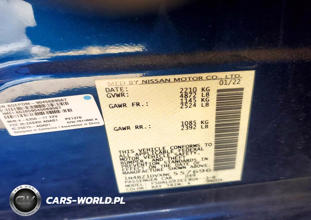 2022 Nissan Leaf Sl Plus VIN:1N4BZ1DVXNC557696 - 13