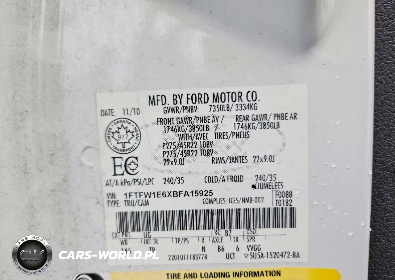 2011 Ford F150 Supercrew VIN:1FTFW1E6XBFA15925 - 13