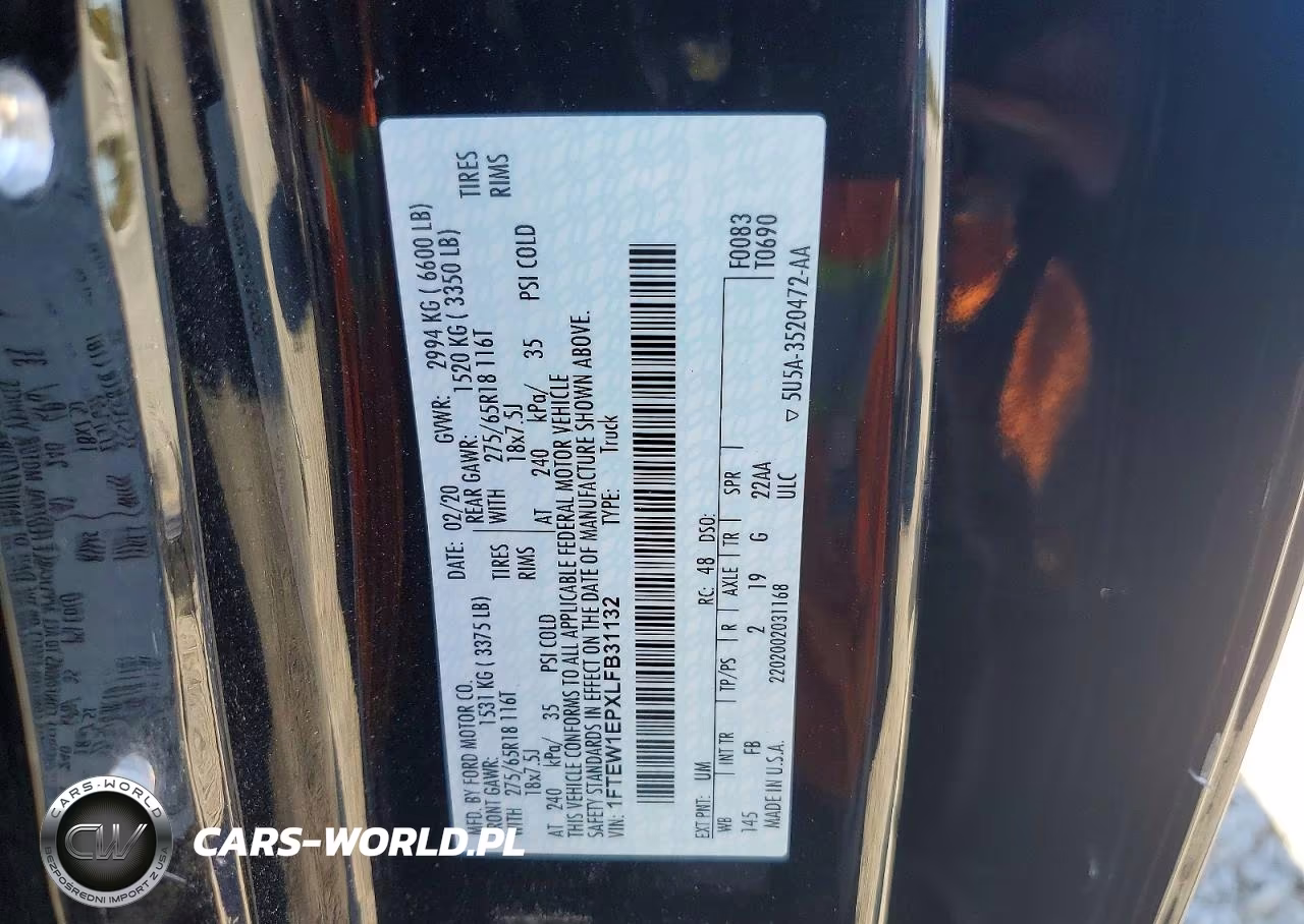 2020 Ford F150 Supercrew VIN:1FTEW1EPXLFB31132 - 13
