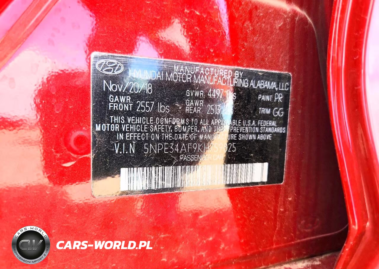 2019 Hyundai Sonata Limited VIN:5NPE34AF9KH759825 - 12
