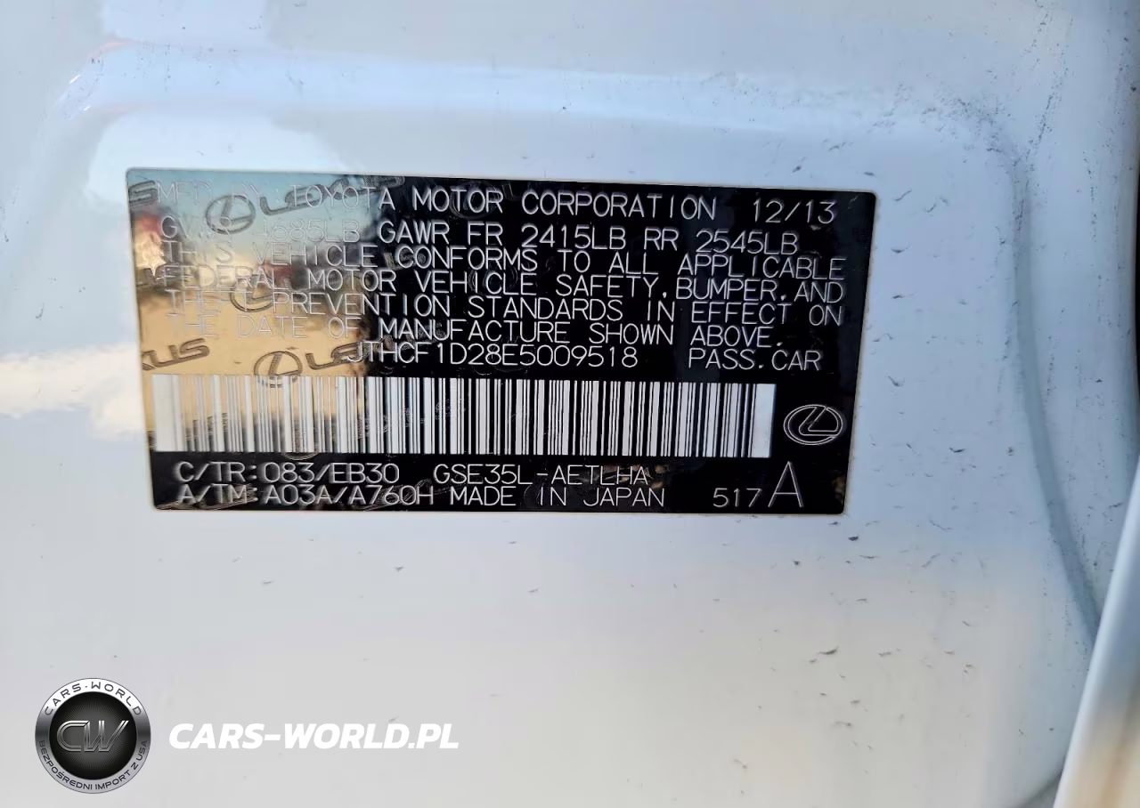 2014 Lexus Is 250 VIN:JTHCF1D28E5009518 - 13
